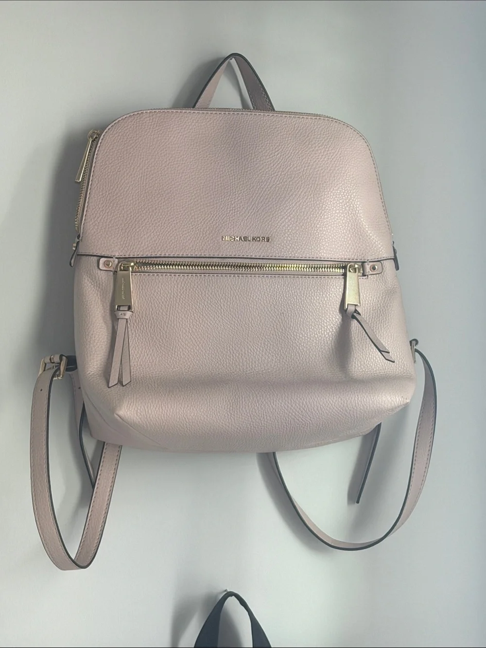 Michael Kors Blush Pink Pebbled Leather Backpack